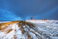 Texelse vuurtoren in de sneeuw / Texel lighthouse in the snow / justinsinner.nl